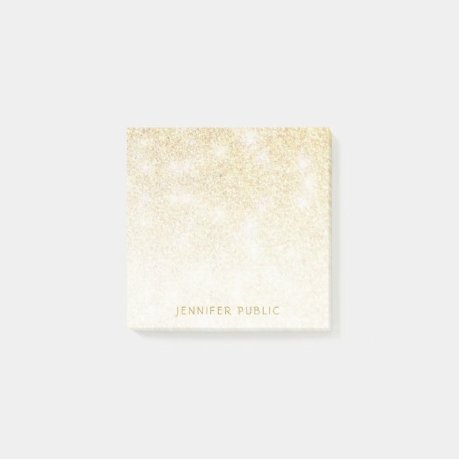 Gold Glitzer Template Moderne Elegant Minimalistis Post-it Klebezettel (Vorderseite)