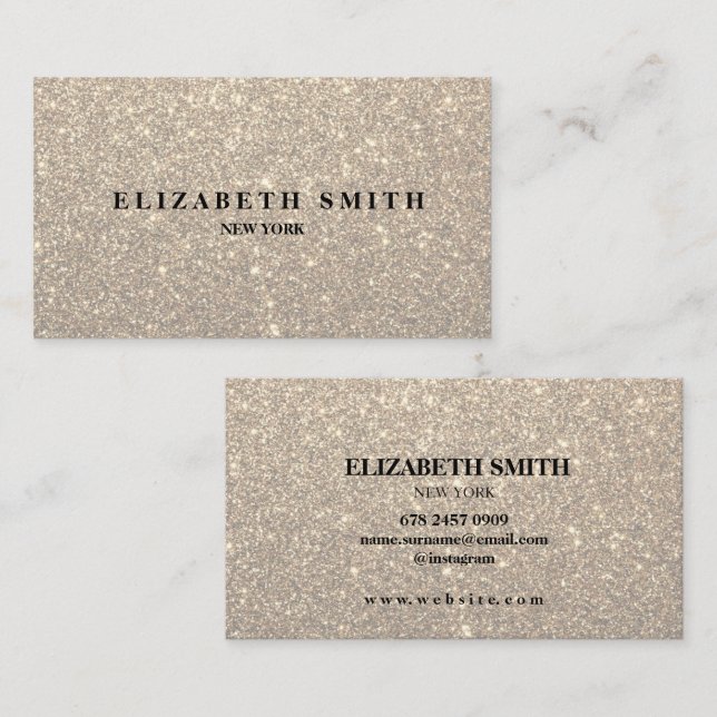 Gold Glitzer Texture Business Card Visitenkarte (Vorne/Hinten)