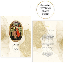 Gold Glitzer Texture Orthodox Hochzeitsgebet-Karte Platzkarte
