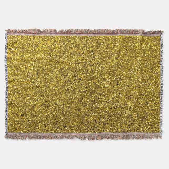 Gold Glitzer Throw Blanket Decke (Vorderseite)