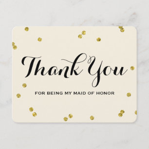 Gold Glitzer   Trauzeugin danke Ihnen Karten