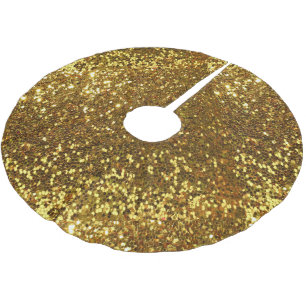 Gold Glitzer Tree Skirt Polyester Weihnachtsbaumdecke