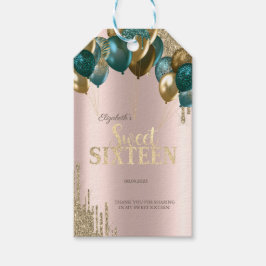 Gold Glitzer Tropfen Balloons Rose Gold Sweet 16 Geschenkanhänger