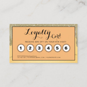 Gold Glitzer Tropfen Friseur Schönheitssalon Loyal Visitenkarte