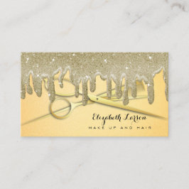 Gold Glitzer Tropfen Friseur Stylist Schönheitssal Visitenkarte