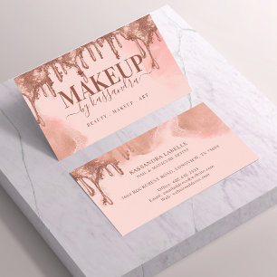 Gold Glitzer Tropfen Glam Makeup von Salon rosa Visitenkarte