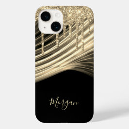 Gold-Glitzer-Tropfen, Goldene Lichtstrahlen, Goldn Case-Mate iPhone 14 Hülle