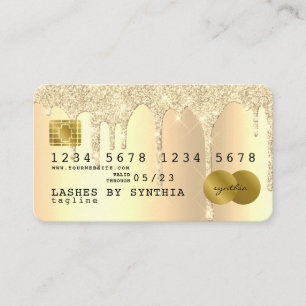 Gold Glitzer Tropfen Kreditkarte Hologramm Visitenkarte