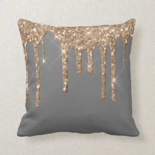 *~* Gold Glitzer Tropfen Tropfen GRAY GRAY Kissen