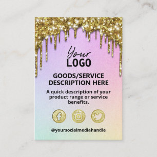 Gold Glitzer Tropfen Wellness-Center Salon Skincar Visitenkarte