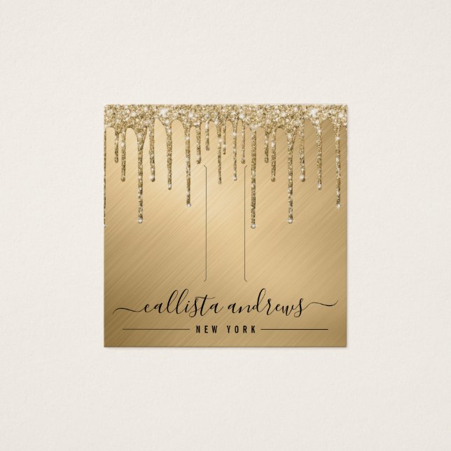 Gold Glitzer Tropfens Hair Clip Display Card (Vorderseite)
