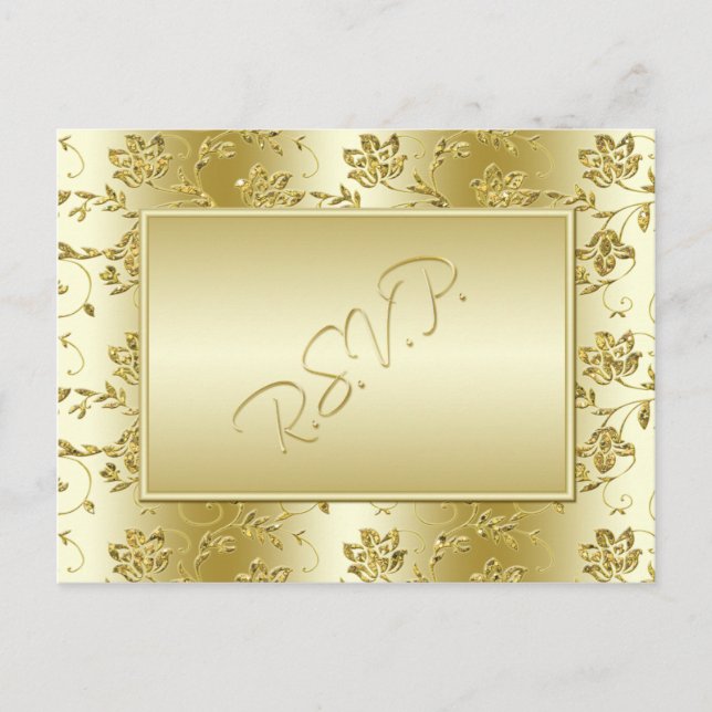 Gold Glitzer UAWG Postcard (passt NICHT zu Sq.) Einladungspostkarte (Vorderseite)