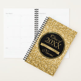 Gold Glitzer und Band mit Diamanten Planer