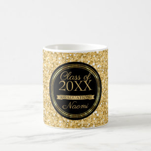 Gold Glitzer und Black Gold Circle Kaffeetasse