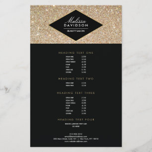 Gold Glitzer und Glamour Beauty Salon Flyer
