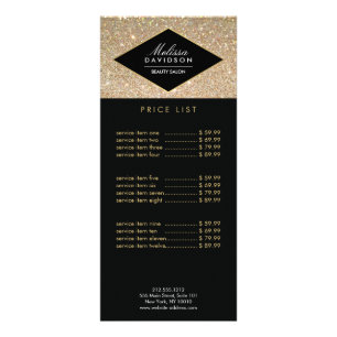 Gold Glitzer und Glamour Beauty Werbekarte