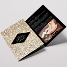 Gold Glitzer und Glamour Nail Salon Broschüre