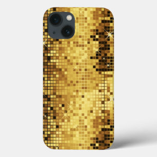 Gold Glitzer und Glitzern Muster iPhone 13 Hülle