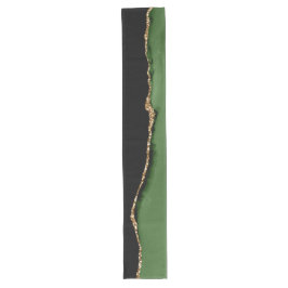 Gold-Glitzer und Green-Agate-Monogramm Großer Tischläufer