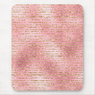Gold Glitzer und hellrosa Fotolack Streifen Mousepad
