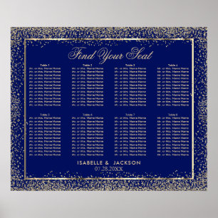 Gold Glitzer und Navy Blue - 8 Seetage Poster