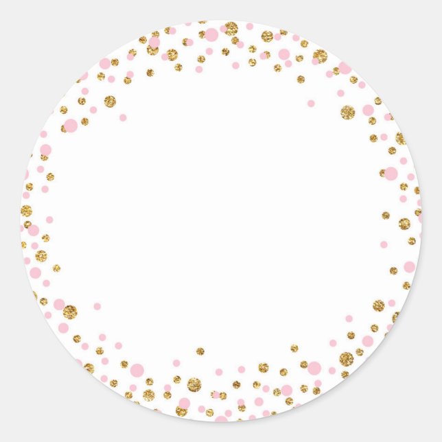 Gold-Glitzer und Rosa-Sprinkletikett Runder Aufkleber (Vorderseite)