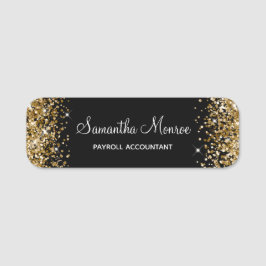 Gold Glitzer und Schwarz Namensschild
