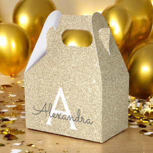 Gold-Glitzer und Sparkle-Monogramm Geschenkschachtel