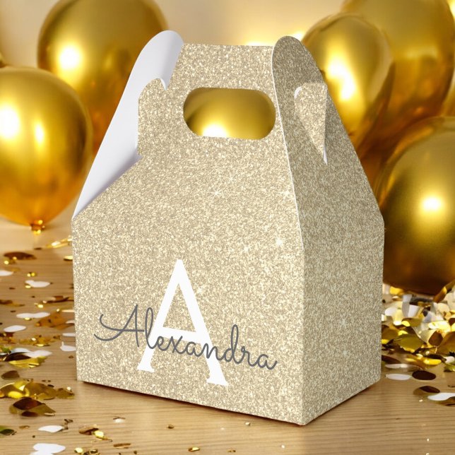 Gold-Glitzer und Sparkle-Monogramm Geschenkschachtel (Von Creator hochgeladen)