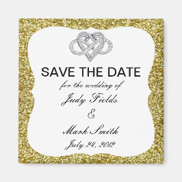 Gold Glitzer Unendlichkeit Herz speichern das Datu Magnet