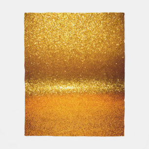 Gold Glitzer Vintag Lichter Textur. Weihnachtsaben Fleecedecke