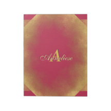 Gold Glitzer Viva Magenta Fab Individuelle Name Mo