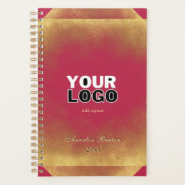 Gold Glitzer Viva Magenta Logo Slogan Name Planer