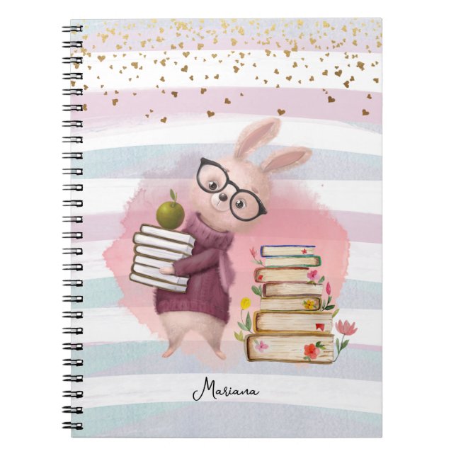 Gold Glitzer & Watercolor Pink Lehrer Notizblock (Vorderseite)