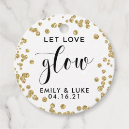 Gold Glitzer Wedding Candle Geschenkanhänger