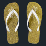 Gold Glitzer Wedding Flipflops BRIDE, Brautparty<br><div class="desc">Fügen Sie die Rolle der Brautparty-Mitglieder,  Paare verheirateten Namen und Hochzeitsdatum zu diesen eleganten Sommerstrand Hochzeitsflipflops mit einem Imitat Gold Glitzer beenden.</div>