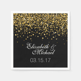 Gold Glitzer Wedding Napkins Serviette