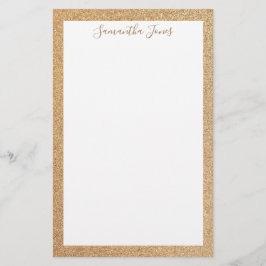 Gold Glitzer Wedding Party | Personalisiert Briefpapier