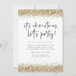 Gold Glitzer Weihnachten Ließ Party Glam Einladung