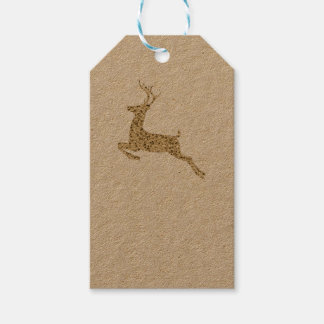 Gold Glitzer Weihnachts-Rentiermarken Geschenkanhänger