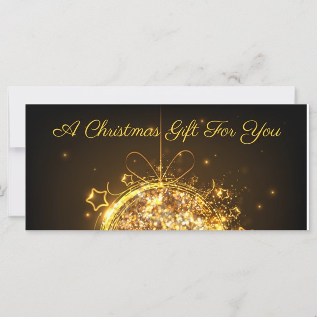 Gold Glitzer Weihnachtsbirne elegant, modern und z (Vorderseite)