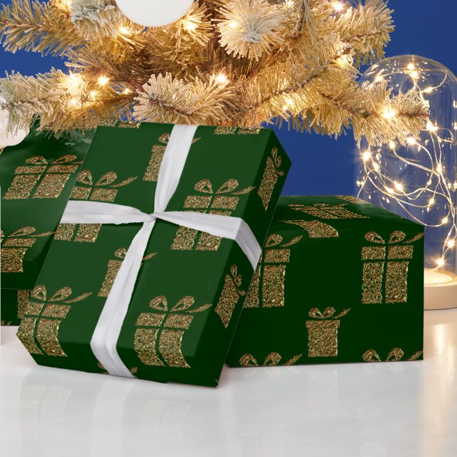 Gold Glitzer Weihnachtsgeschenkpapier Geschenkpapier (Feiertage)