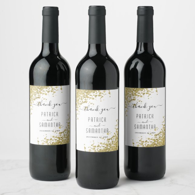 Gold Glitzer Wein & Kart Weinkeller und Weine Weinetikett (Flaschen)
