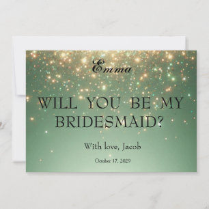 Gold Glitzer wird meine Bridesmaid-Einladung sein Einladung