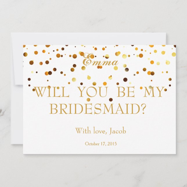 Gold Glitzer wird meine Bridesmaid-Einladung sein Einladung (Vorderseite)