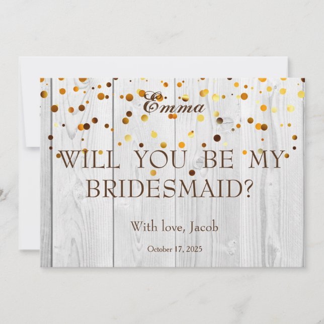 Gold Glitzer wird meine Bridesmaid-Einladung sein Einladung (Vorderseite)