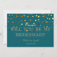 Gold Glitzer wird meine Bridesmaid-Einladung sein