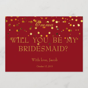 Gold Glitzer wird meine Bridesmaid-Einladung sein Einladung