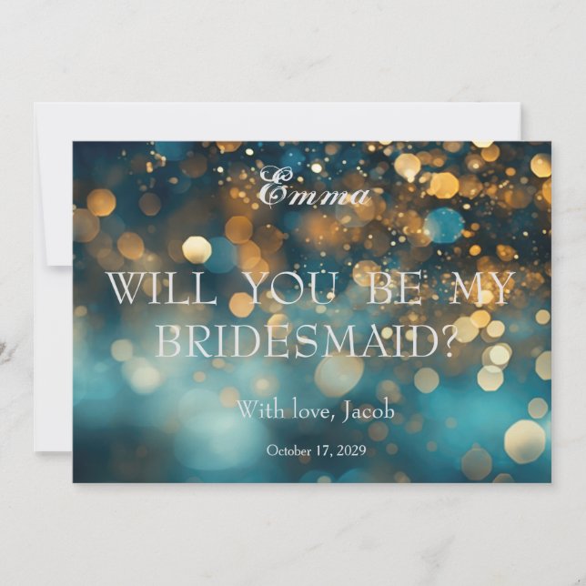 Gold Glitzer wird meine Bridesmaid-Einladung sein Einladung (Vorderseite)