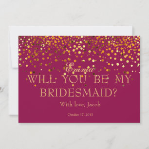 Gold Glitzer wird meine Bridesmaid-Einladung sein Einladung
